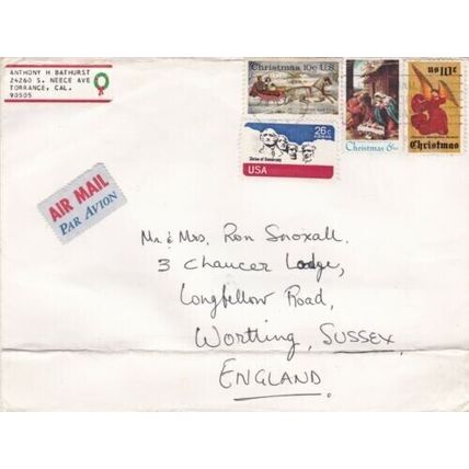 United States 1974 Torrance-Worthing UK Cover written VGC