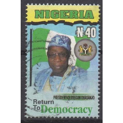 Nigeria 2000 president Obasanjo democracy OBLITERE ( USED )