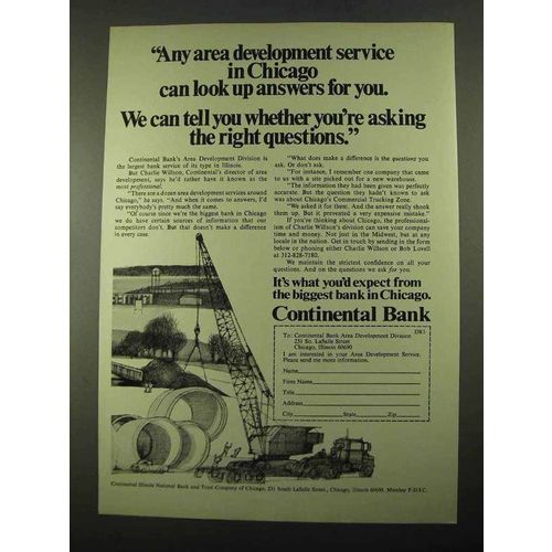 1969 continental Bank Ad - Developement Service