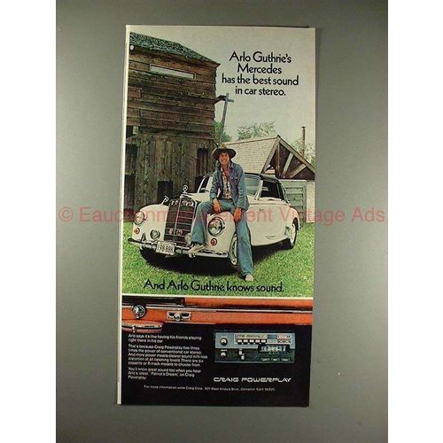 1975 Craig PowerPlay Car Stereo Ad w/ Arlo Guthrie!!