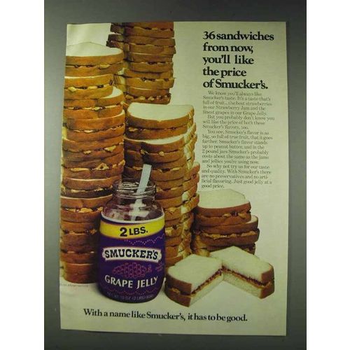 1978 Smucker's Grape Jelly Ad - You'll Like Price