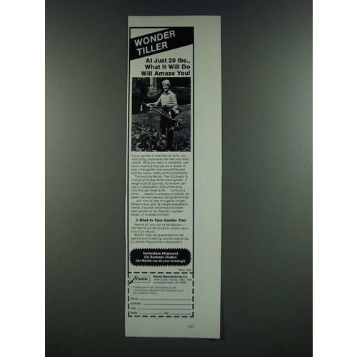 1986 Mantis Tiller/Cultivator Ad - Wonder Tiller