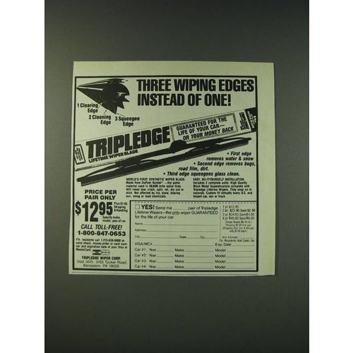 1987 Tripledge Wipers Ad - Three wiping edges instead of one
