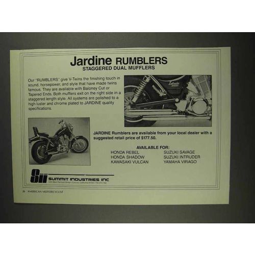 1992 Summit Industries Jardine Rumblers Mufflers Ad