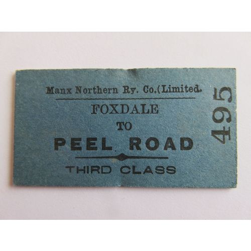 Manx Northern Railway Foxdale - Peel Road Ticket