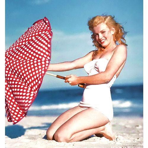 Marilyn Monroe vintage Sexy Beach Umbrella pinup print poster Playboy Wall Art d