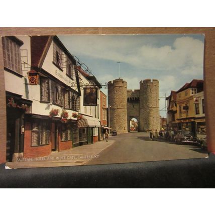 FALSTAFF HOTEL & WEST GATE, CANTERBURY unused vintage postcard by J. Salmon /