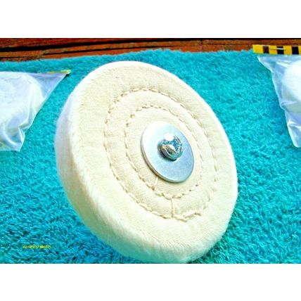 4 pcs 3" Full Sewn Cotton Polishing Buffing Wheel w/1/4" Arbor & 1 Metal Mandrel