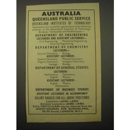 1966 Australia Queensland Public Service Advertisement