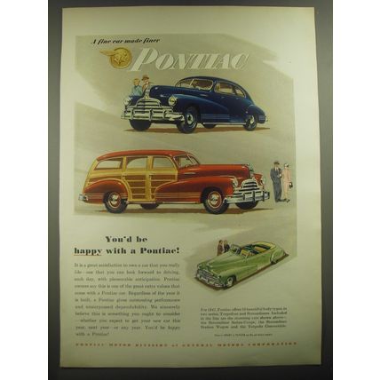 1947 Pontiac Ad - Streamliner Sedan-Coupe, Station Wagon, Torpedo Convertible