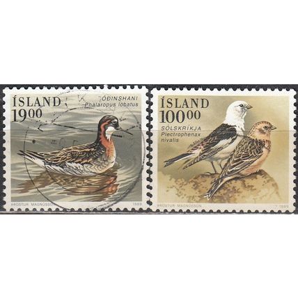 Island 1986 Michel 697 - 698 O Cote (2013) 5.00 Euro Oiseaux Cachet rond