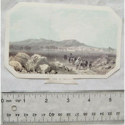 Vintage: coloured engraving - Cana of Galilee