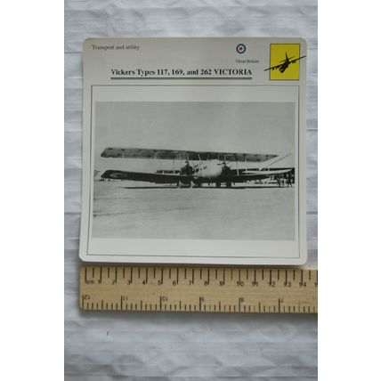 Vickers 117, 169, 262 Victoria - GB - Transport & Utility - Collectors Club Card