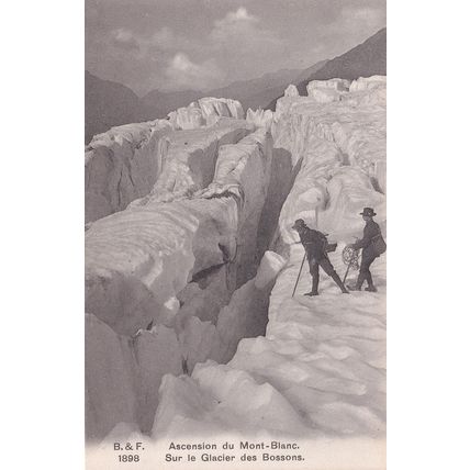 Ascension Du Mont Blanc Sur Le Glacier Des Bossons Swiss Postcard
