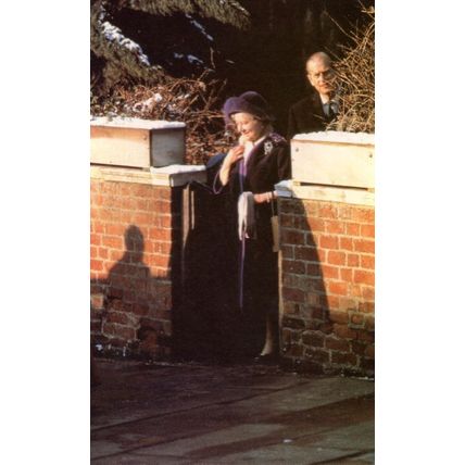 Prince Philip Queen Mother Christmas Day 1981 Royalty Postcard