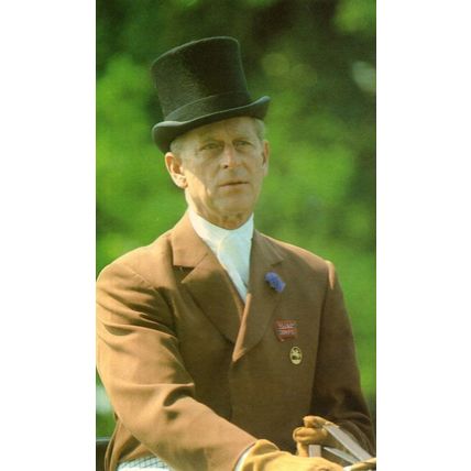 Duke Of Windsor in 1982 on Horseback Royal Family Postcard