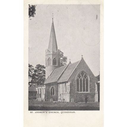 Quidenham Church Norfolk Antique Postcard