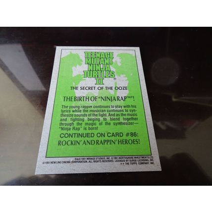 1991 Topps Teenage Mutant Ninja Turtles II Card # 085 Birth Of "Ninja Rap" (SB)