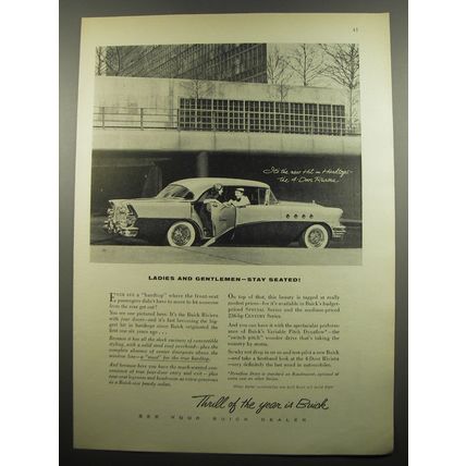 1955 Buick 4-Door Riviera Advertisement - Ladies and Gentlemen - stay seated
