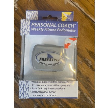 New Sealed Personal Coach Weekly Fitness Pedometer Freestyle Steps Miles Kilo