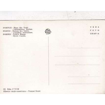 Pompei Casa Vetti Amorini Tintori Italy Postcard unused VGC