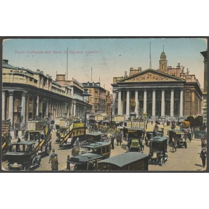 Royal Exchange and Bank of England, London, 1934 - Postcard