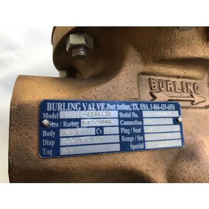NEW BURLING BD2.0-4BB6130 VALVE,2" NPT BURLING VALVE,TG
