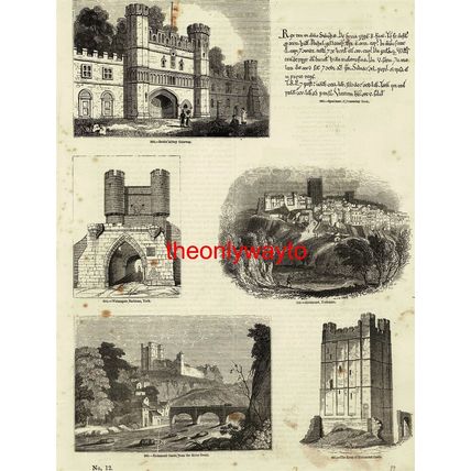 Battle Abbey, Richmond Castle, Walmgate, York. Book Illustration (Print), c 1856