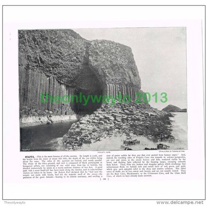 STAFFA, FINGAL'S CAVE, ARGYLL, SCOTLAND, Book Illustration, c1895