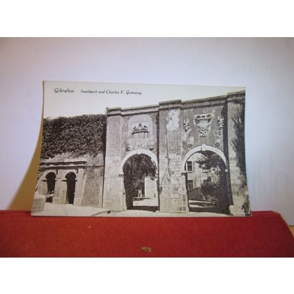 SOUTHPORT & CHARLES V GATEWAY, GIBRALTAR. unused antique postcard =