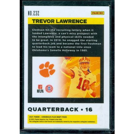 2021 Panini Chronicles Draft Picks Flux #232 Trevor Lawrence