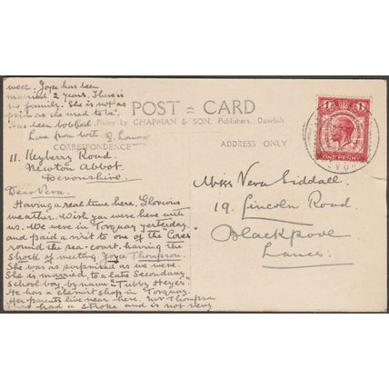 Courtenay Street, Newton Abbot, Devon, 1929 - Chapman RP Postcard