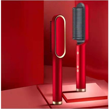 2 In 1 Hair Straightener Hot Comb - Negative Ion Curling Tong & Electric Hair