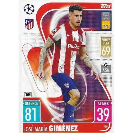 Match Attax UCL/UEL/UECL 2021-22: Club Atlético de Madrid, Defender - Giménez