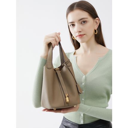 Hobo Bag for Women, Leather Tote Bag, Shoulder Purse Handbag Grey