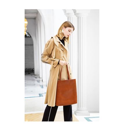 Women Genuine Leather Large Work Tote Bag Womens Travel Shoulder Bag Brown