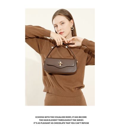 Genuine Leather Women Top Handle Shoulder Purses and Handbags Brown
