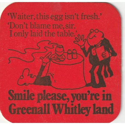 BEER MAT - GREENALL WHITLEY BREWERY - SMILE PLEASE - (Cat No 262) - (1973)