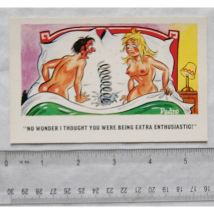 vintage comic postcard ......I Thought You Were Being Extra Enthusiastic