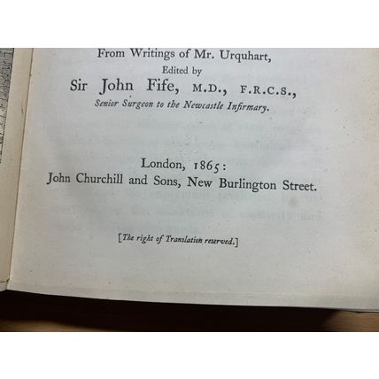 RARE* 1865 1ST ED "MANUAL OF THE TURKISH BATH" SIR JOHN FIFE ANTIQUE BOOK (P4)