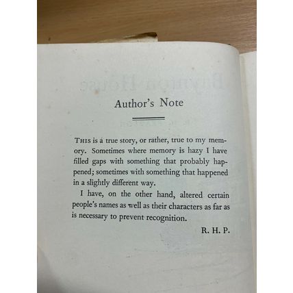 1956 R H PEARSION "BAYNTON HOUSE" AUTOBIOGRAPHY HARDBACK BOOK (P3)