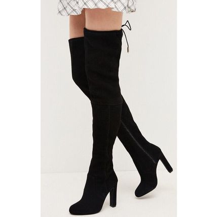 KAREN MILLEN Thigh High Suede Stretch Boots NEW