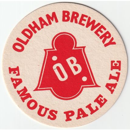 BEER MAT - OLDHAM BREWERY - FAMOUS PALE ALE - (Cat No 016) - (1971)