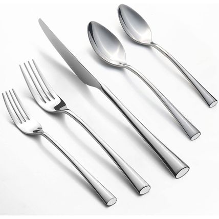 Alata Bailey 20-Piece Forged Silverware Set Stainless Steel Flatware Set,Service