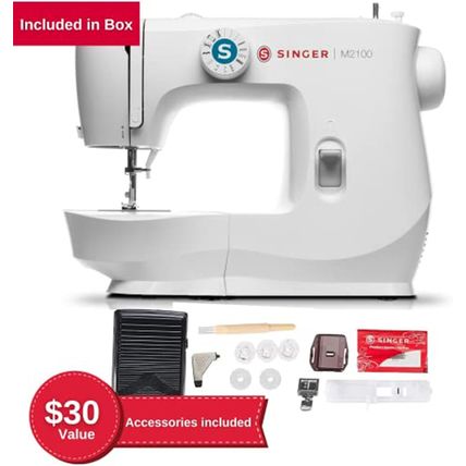 SINGER M2100 Lightweight & Compact Sewing Machine with 63 Stitch Applications, L