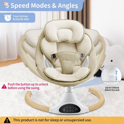 LAREX Baby Swing Infant Swing Electric Toddler Baby Rocker Portable for Newborn