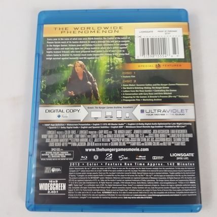 The Hunger Games - 2012 - 2 Disc Blu/ray DVD - Rated PG/13 - Used- W/Slipcover