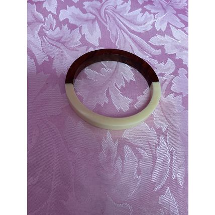 Vintage cream lucite and wood bangle/bracelet.