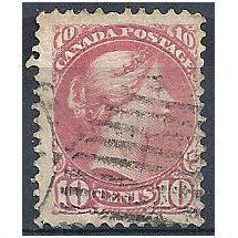 Canada 1876 SG87 10c Pale Lilac-Magenta Fine.Used.