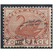 Western Australia 1890 SG98 4d Chestnut Fine Used .. .